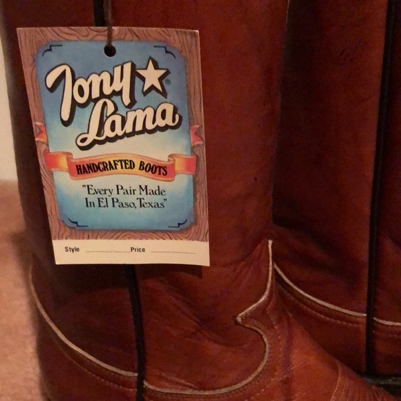 Tony Lama Boots. Color Cow Chocolate., - Picture 4 of 6